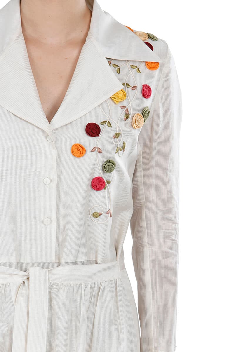 Tie - up Belt Jacket Dress - samantchauhan