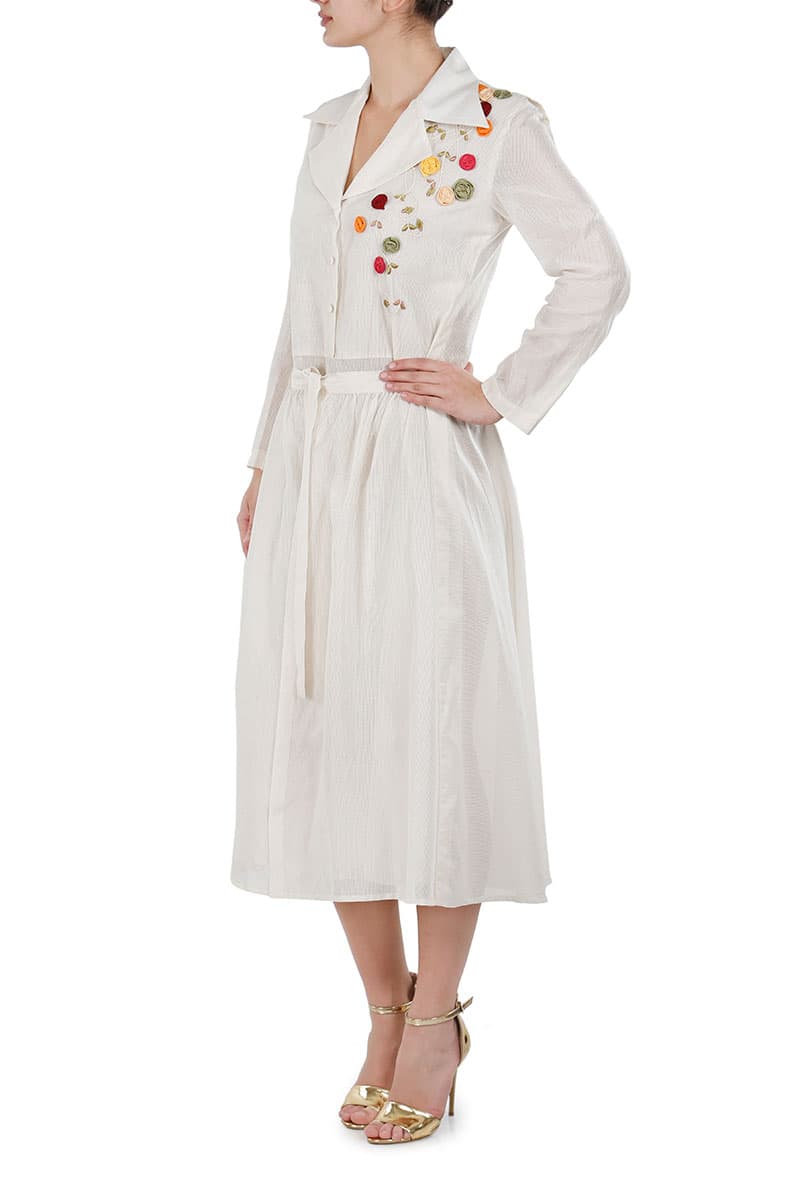 Tie - up Belt Jacket Dress - samantchauhan