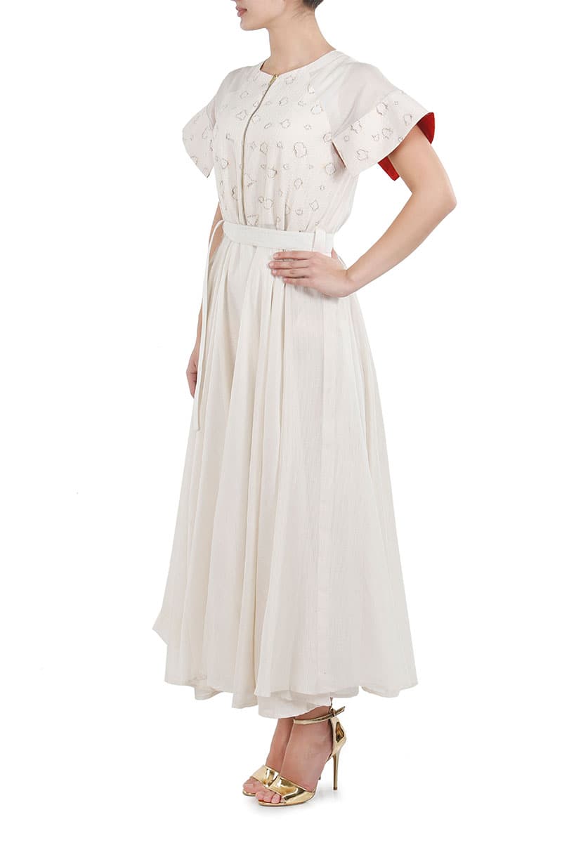 Tie - up Burnt Effect Dress - samantchauhan