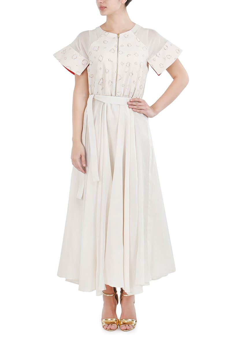 Tie - up Burnt Effect Dress - samantchauhan