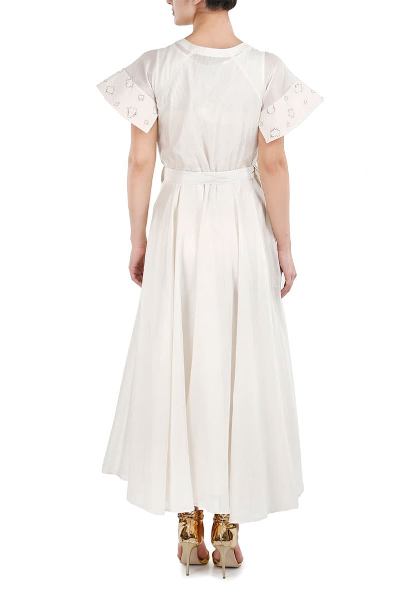 Tie - up Burnt Effect Dress - samantchauhan