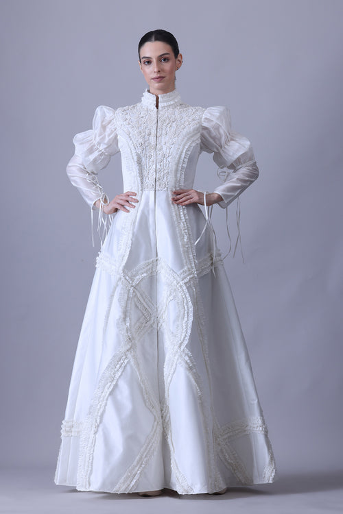 High-Collared Jacket Gown