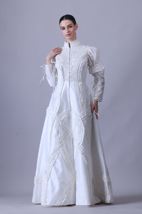 High-collared Jacket Gown