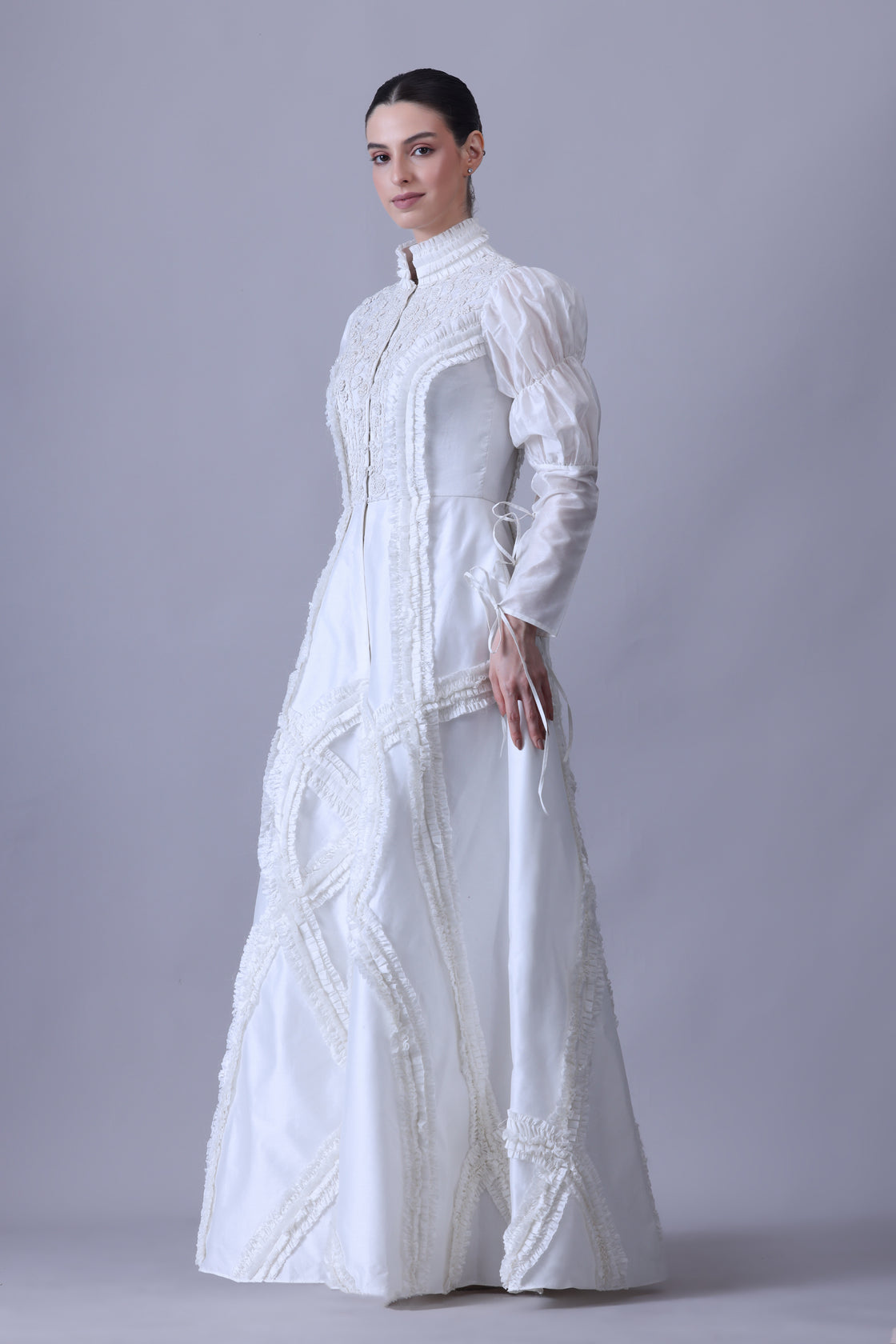 High-collared Jacket Gown