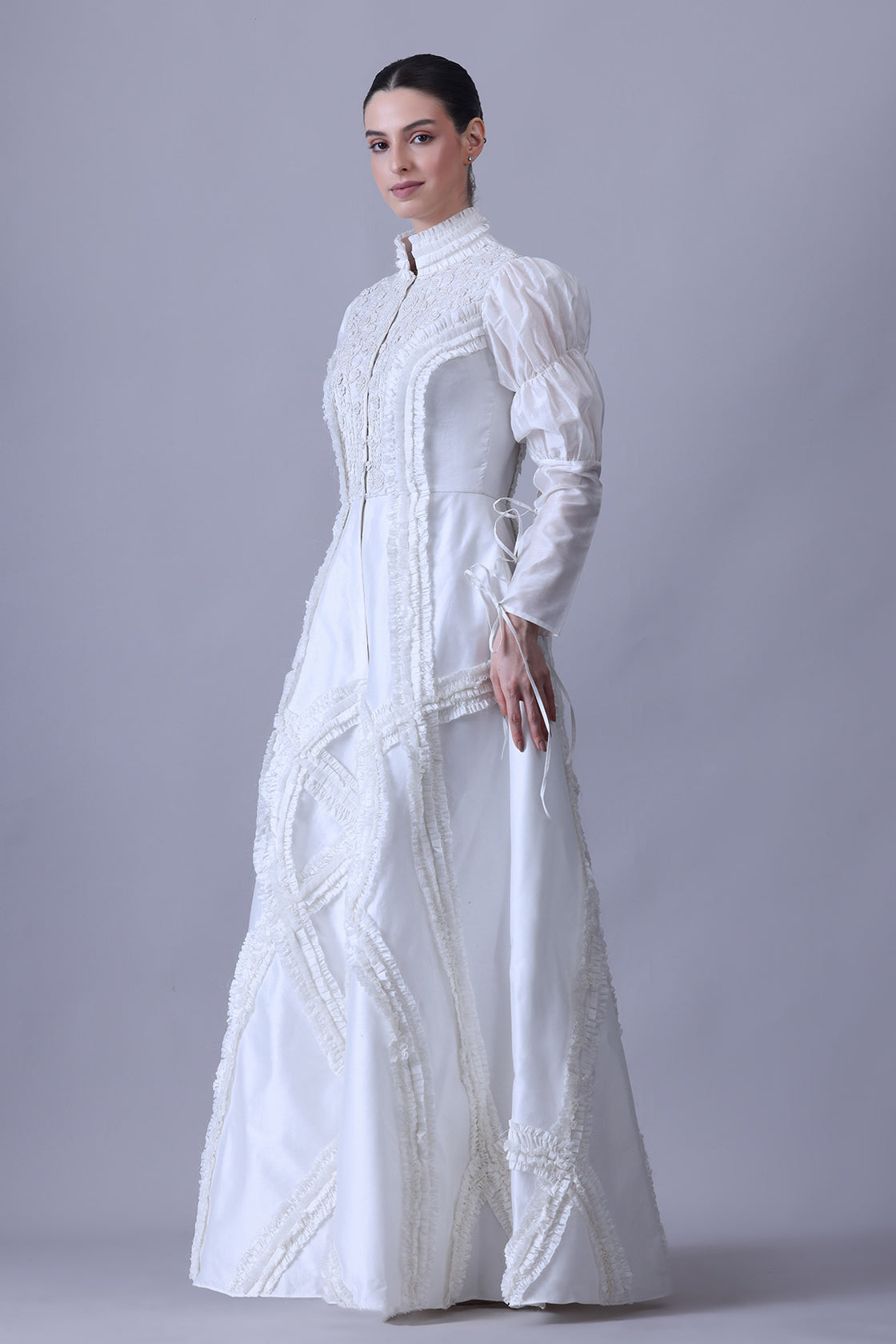 High-Collared Jacket Gown