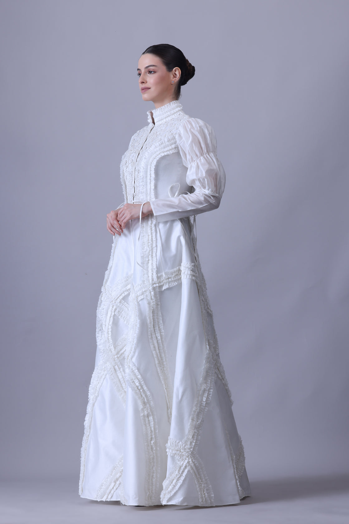 High-collared Jacket Gown