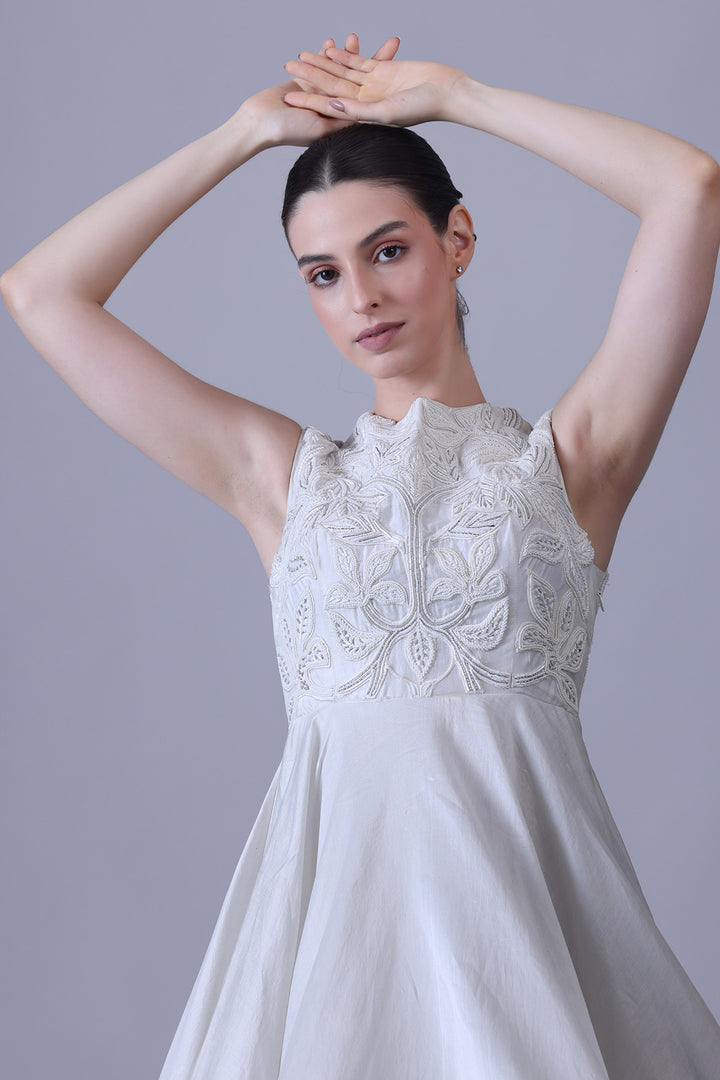 Sculpted High-Low Gown with Architectural Flare