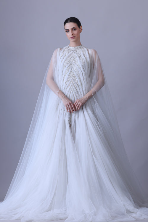Radiate elegance in this ethereal white gown