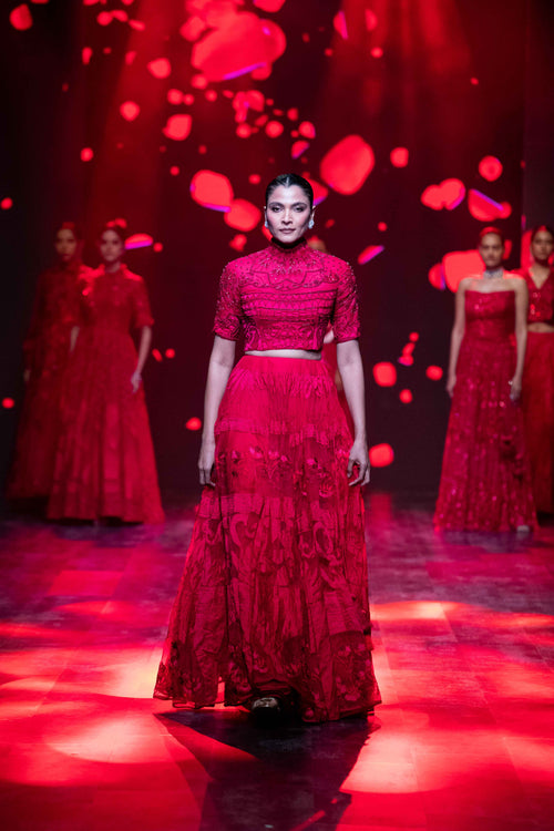 Crimson Aura Lehenga Set
