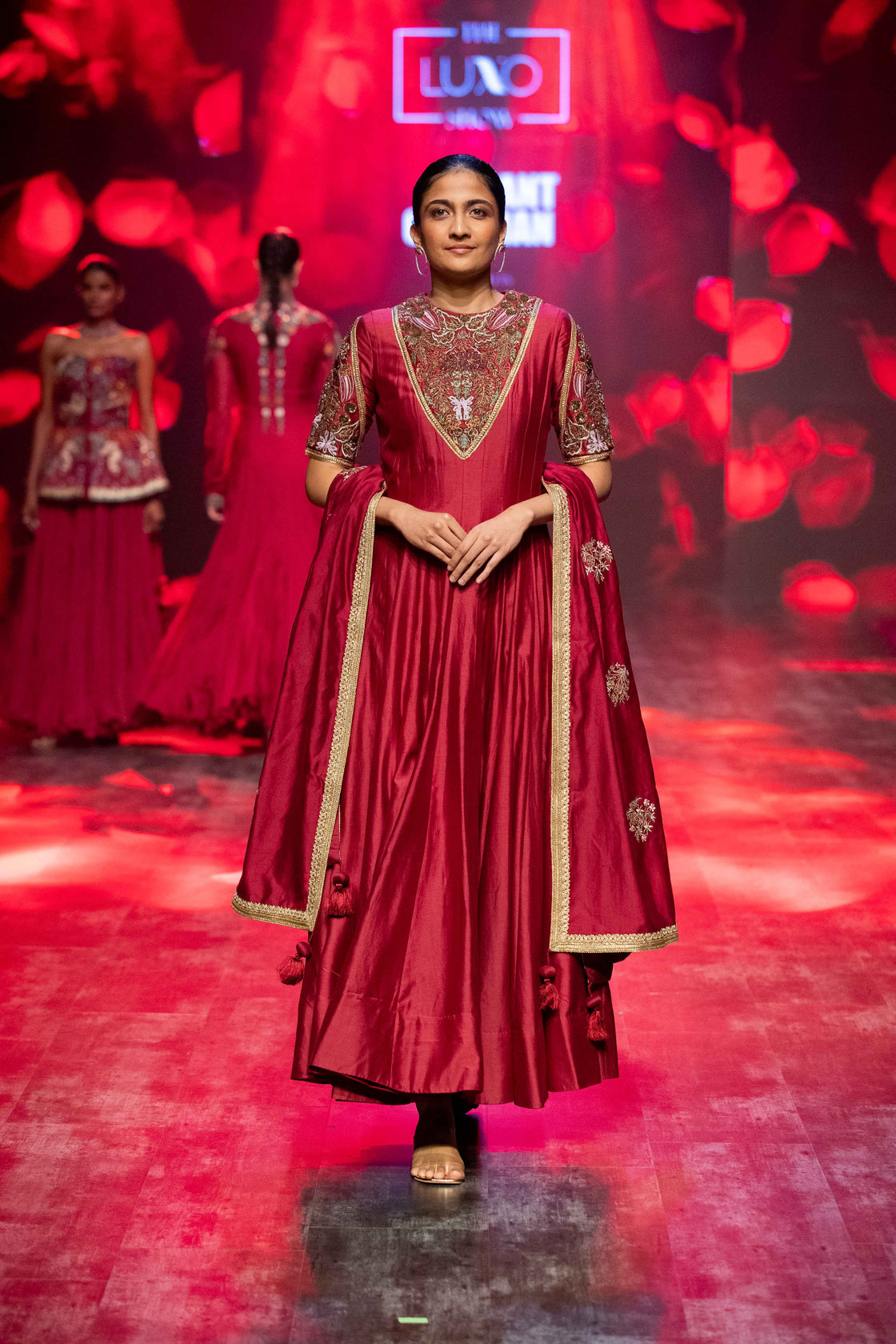 Red Anarkali Set