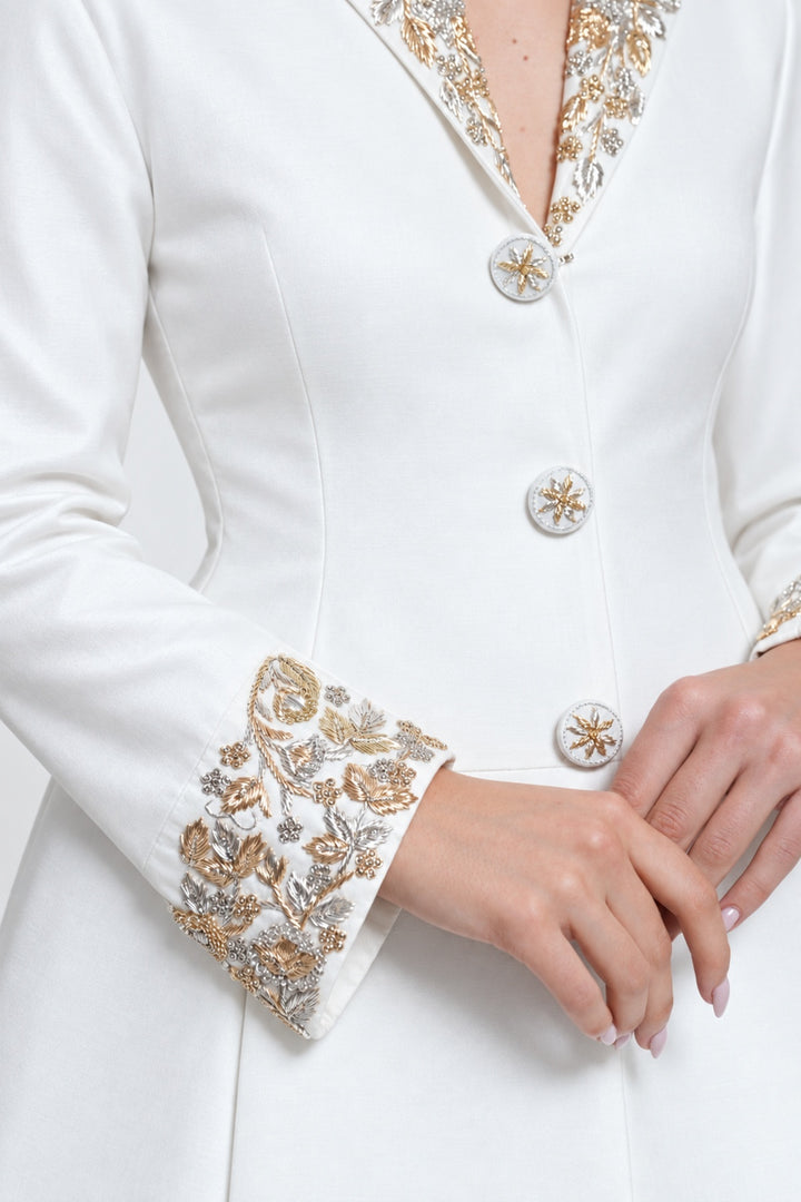 Collar Embroidered Gown