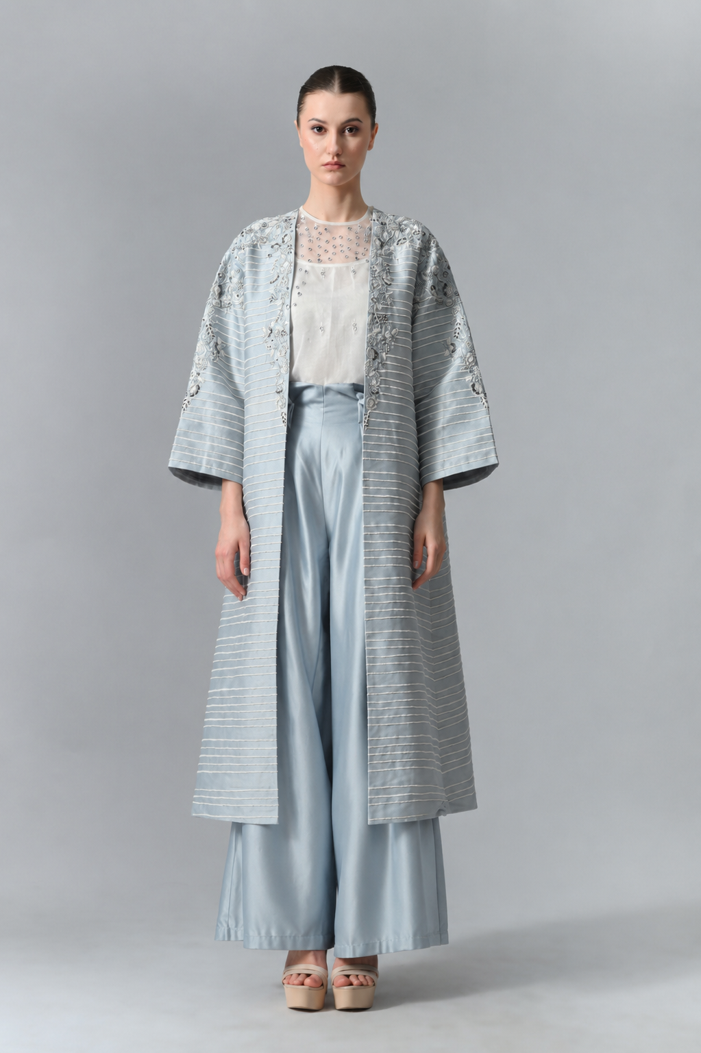 Embroidered Top, Pants & Jacket