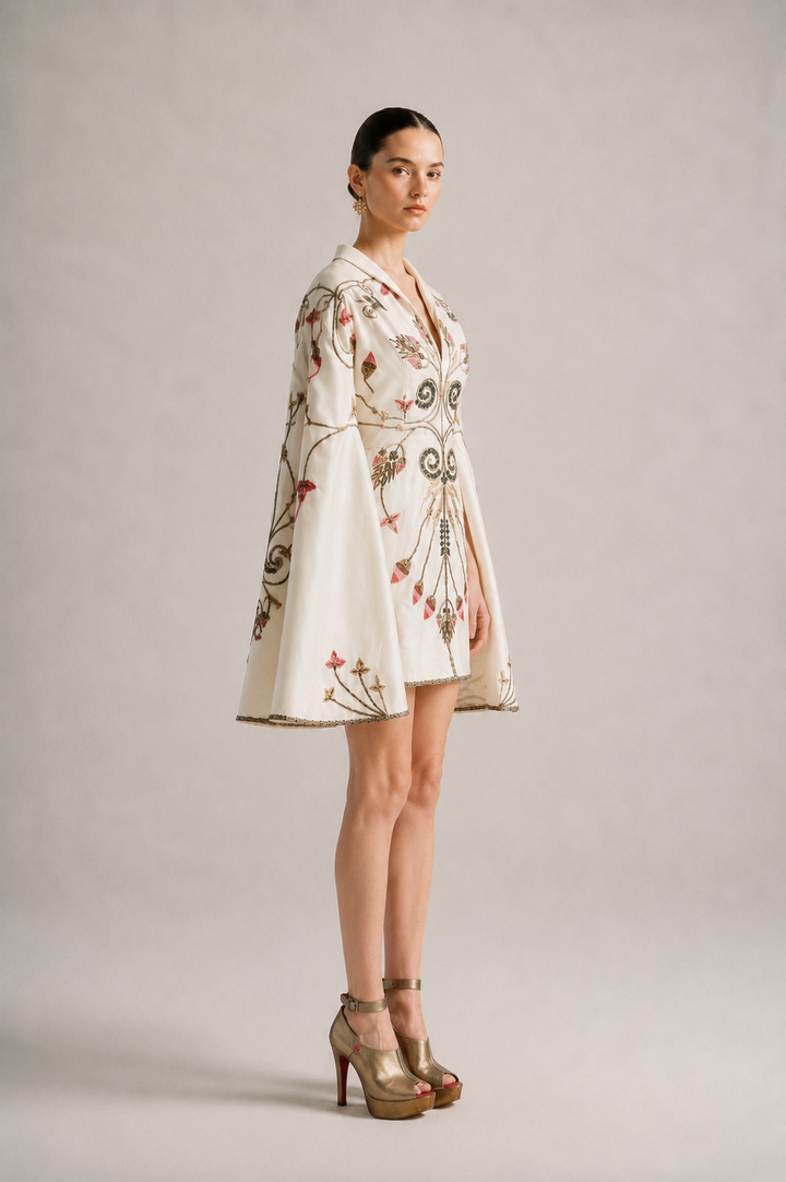 Long Peplum Sleeves Dress