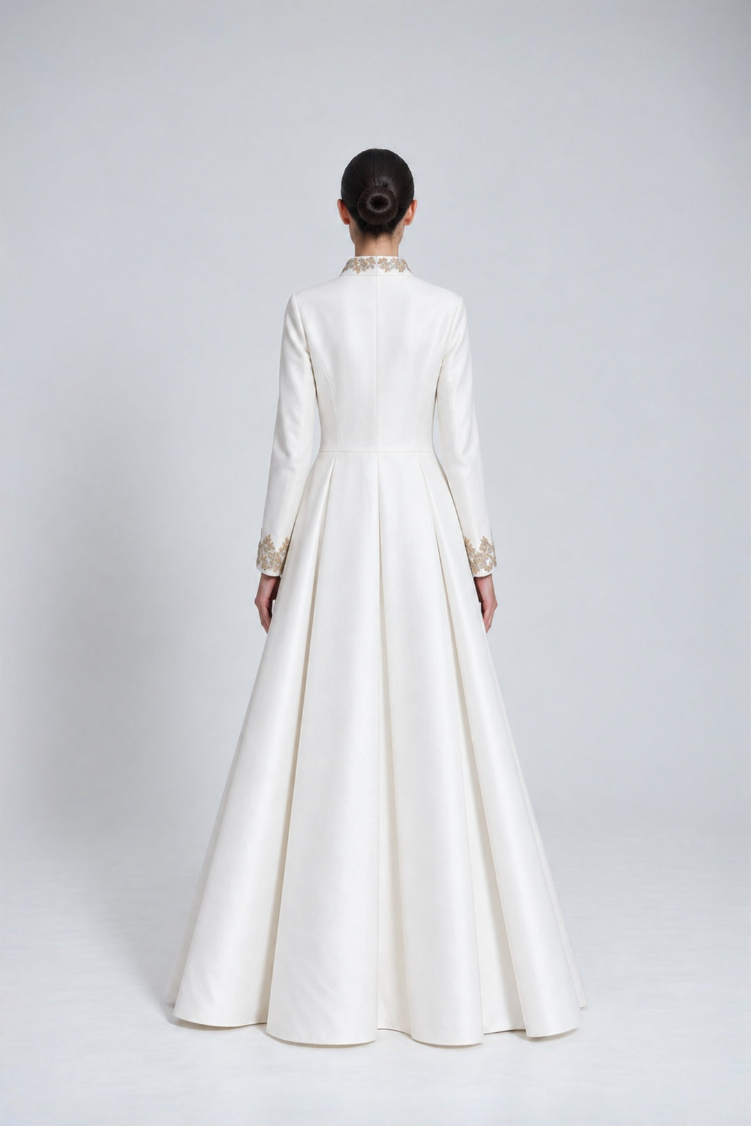 Collar Embroidered Gown