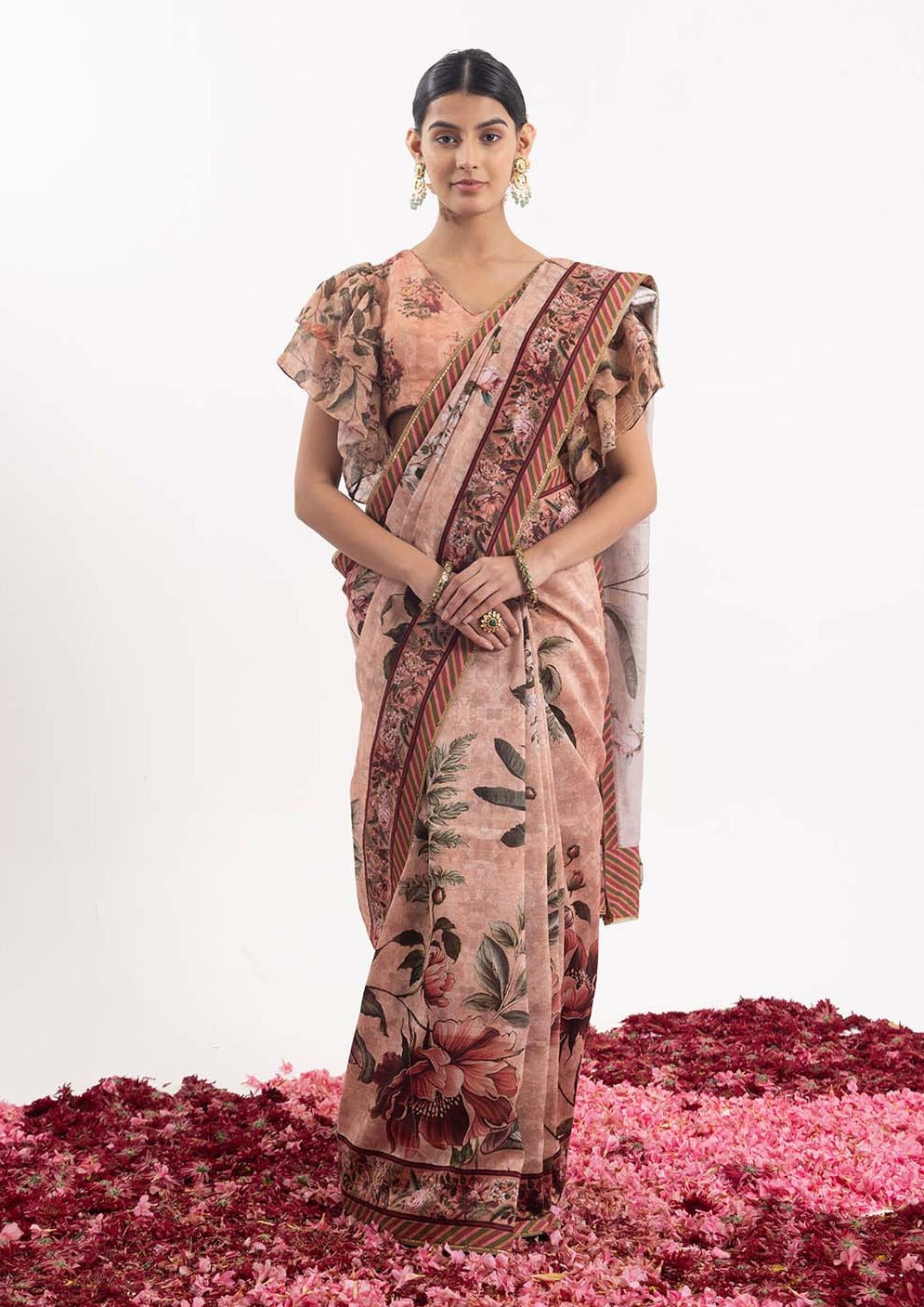 Graceful cotton silk saree adorned with intricate detailing.