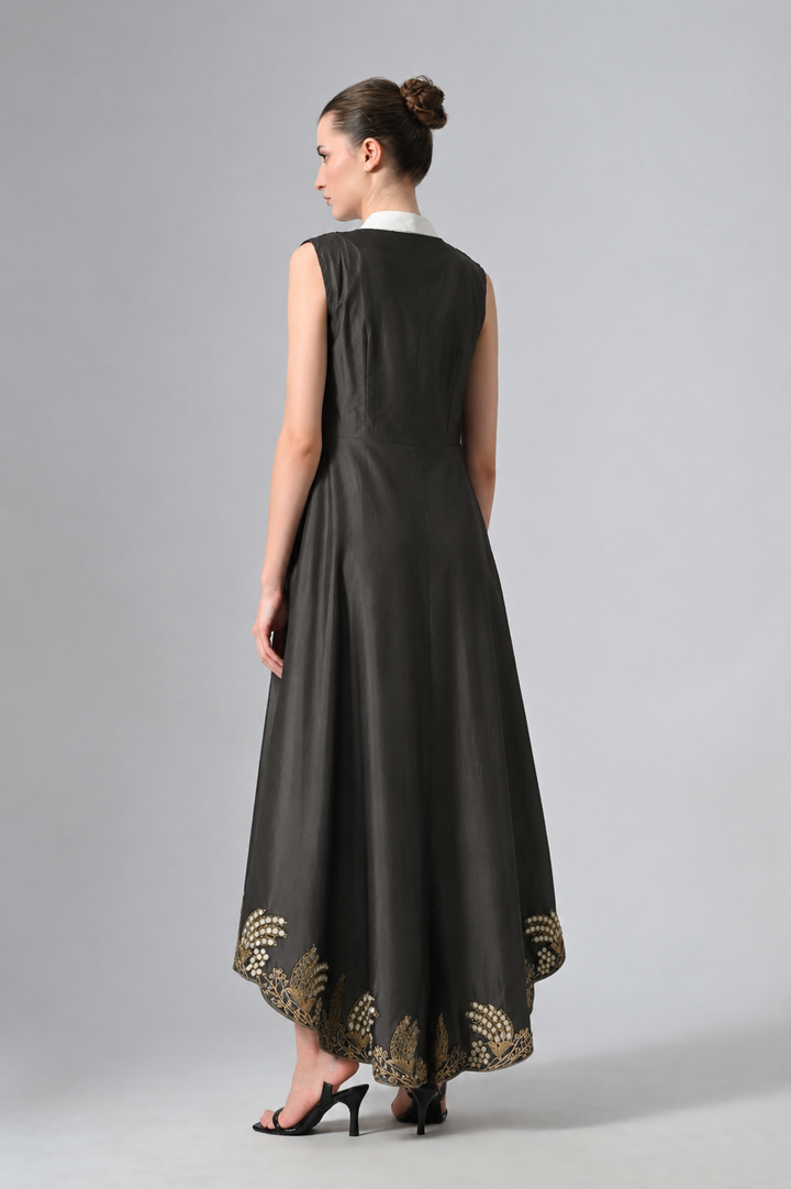 Box-Pleat Dress &amp; Scalloped Jacket