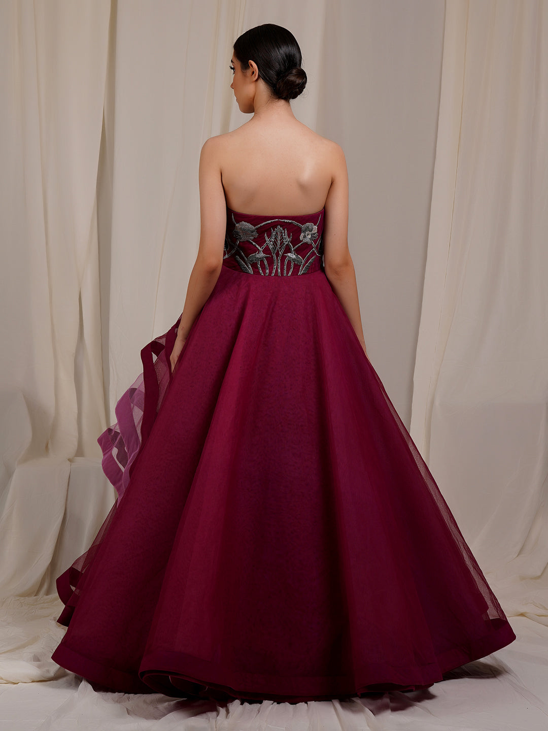 Featured Here Is A move Princess Cotton Silk And Net Gown