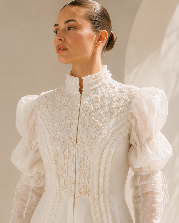 Victorian Lace Gown With Grandeur