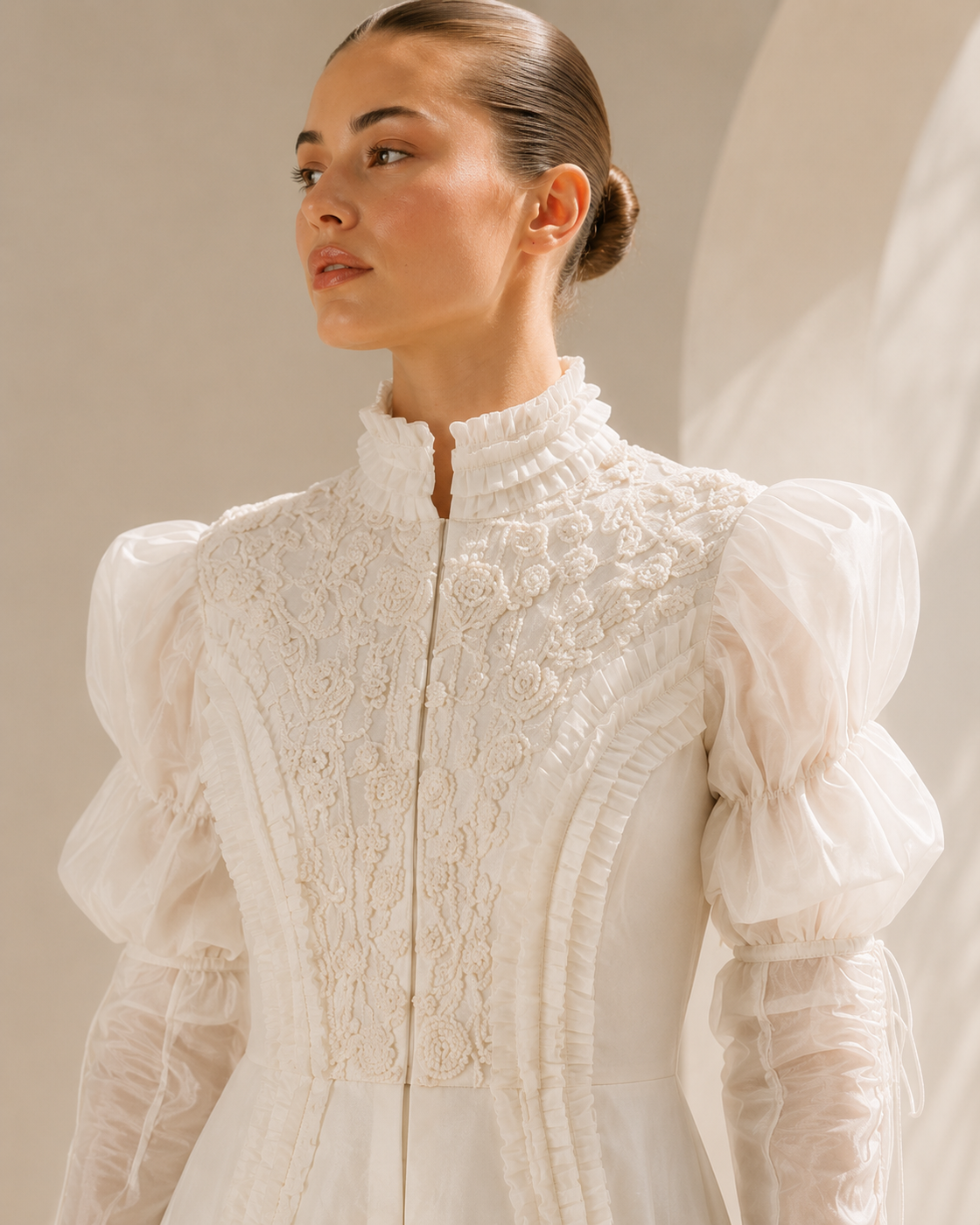 High-collared Jacket Gown