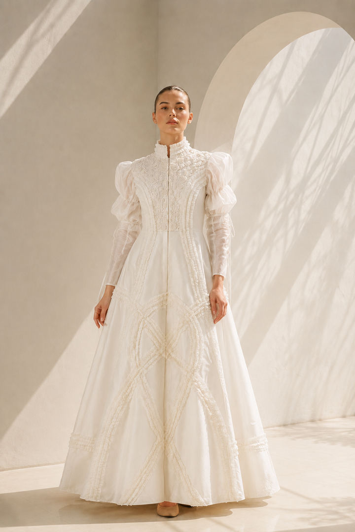 Victorian Lace Gown With Grandeur