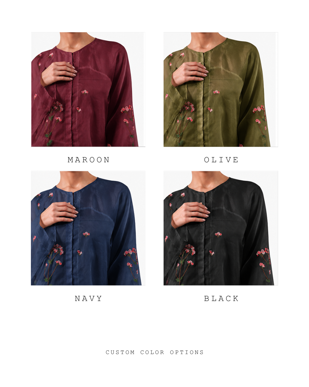 Front-opening Embroidered Kurta