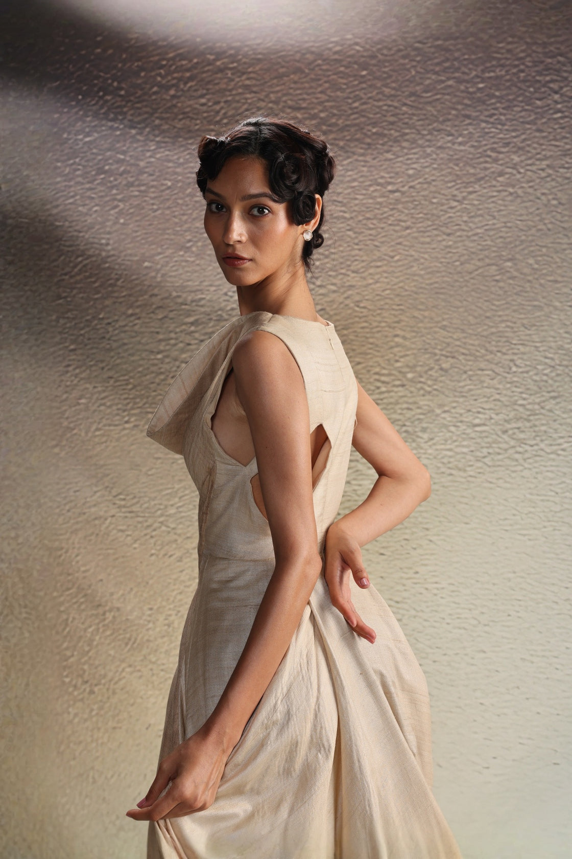Beige Drape Gown