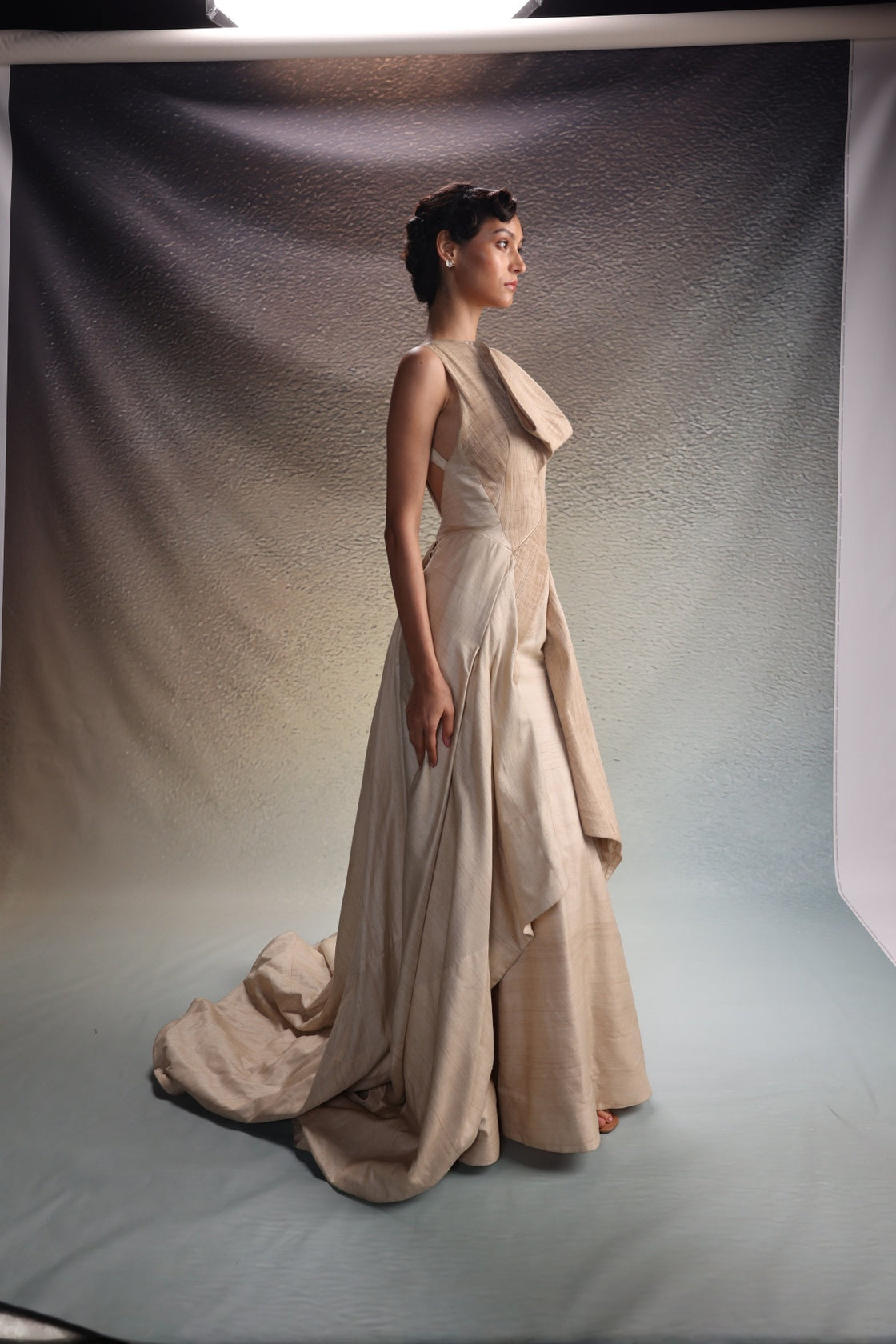 Beige Drape Gown