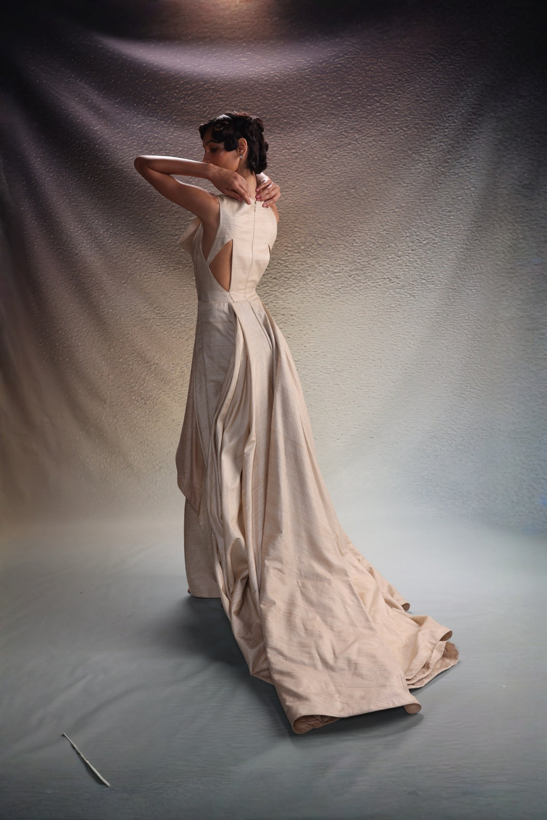 Beige Drape Gown