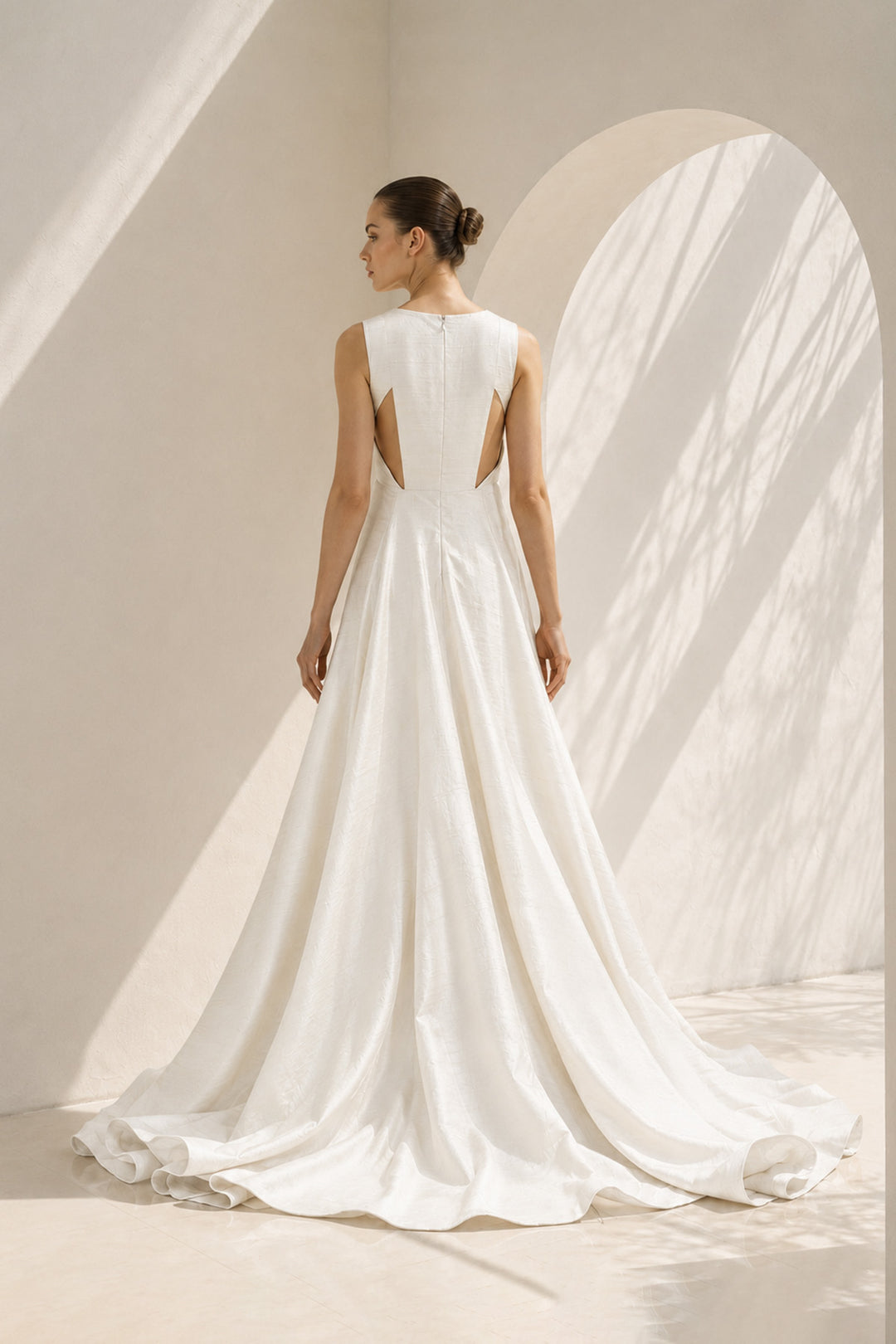Panlled &amp; Draped Gown