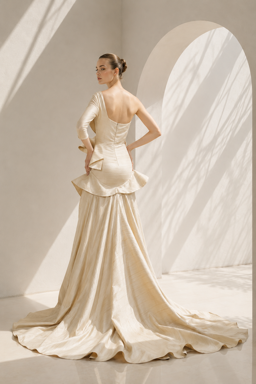 Textured Draped Gown