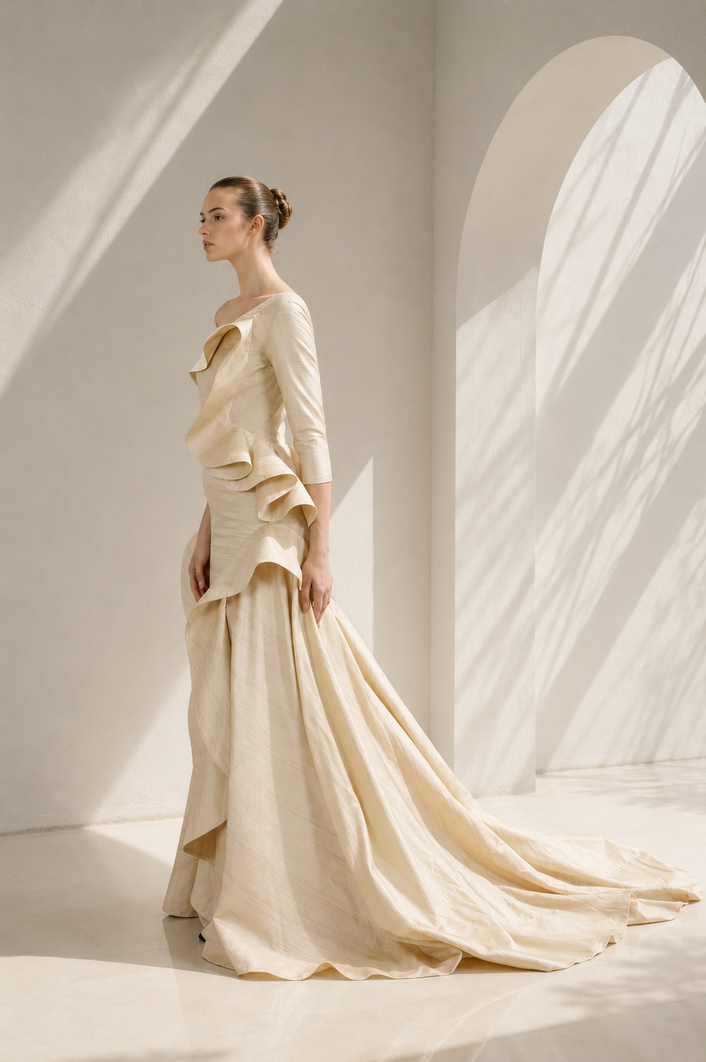 Textured Draped Gown