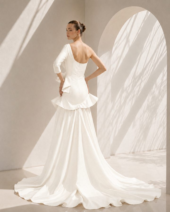 Textured Draped Gown