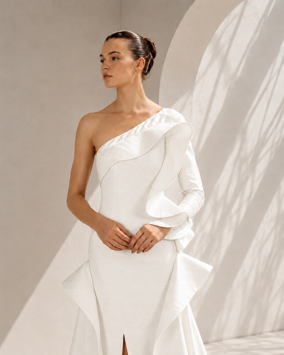 Textured Draped Gown