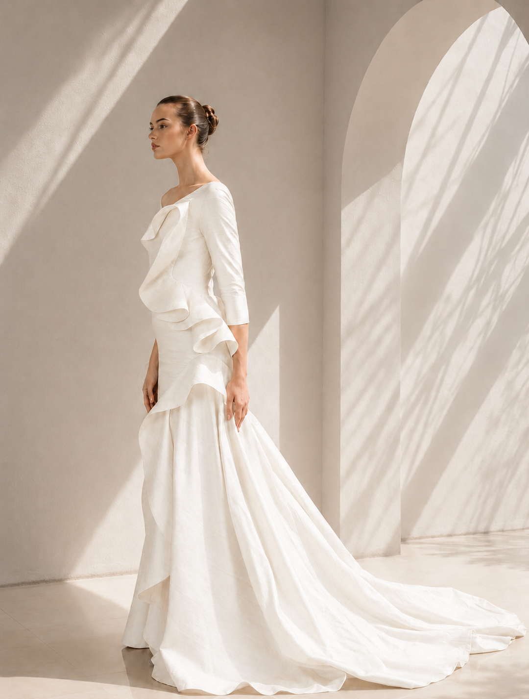 Textured Draped Gown