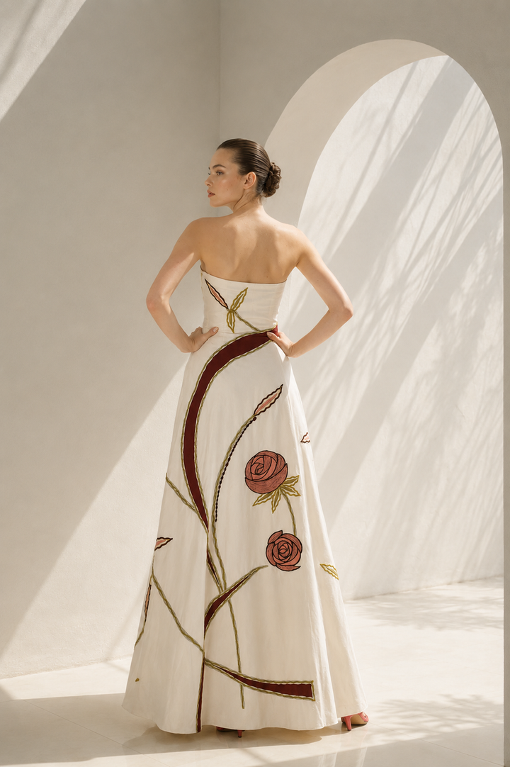 Front-opening Embellished Gown