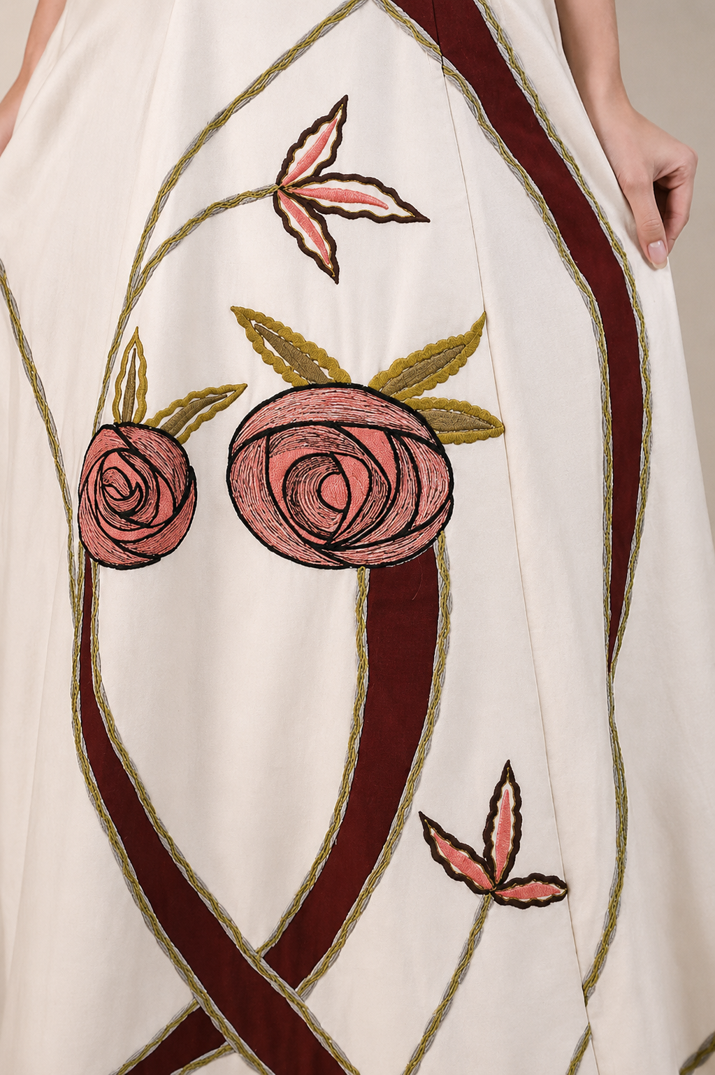Front-opening Embellished Gown