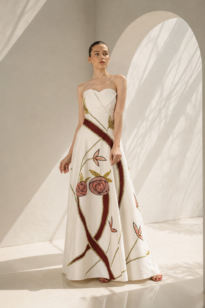 Front-opening Embellished Gown