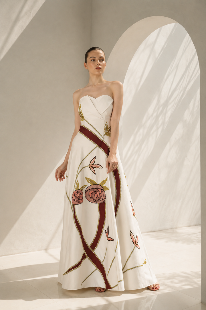 Front-opening Embellished Gown
