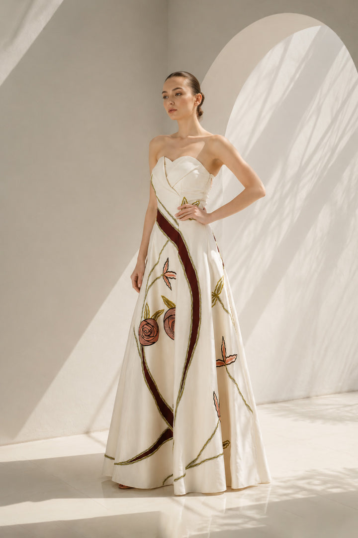 Front-opening Embellished Gown