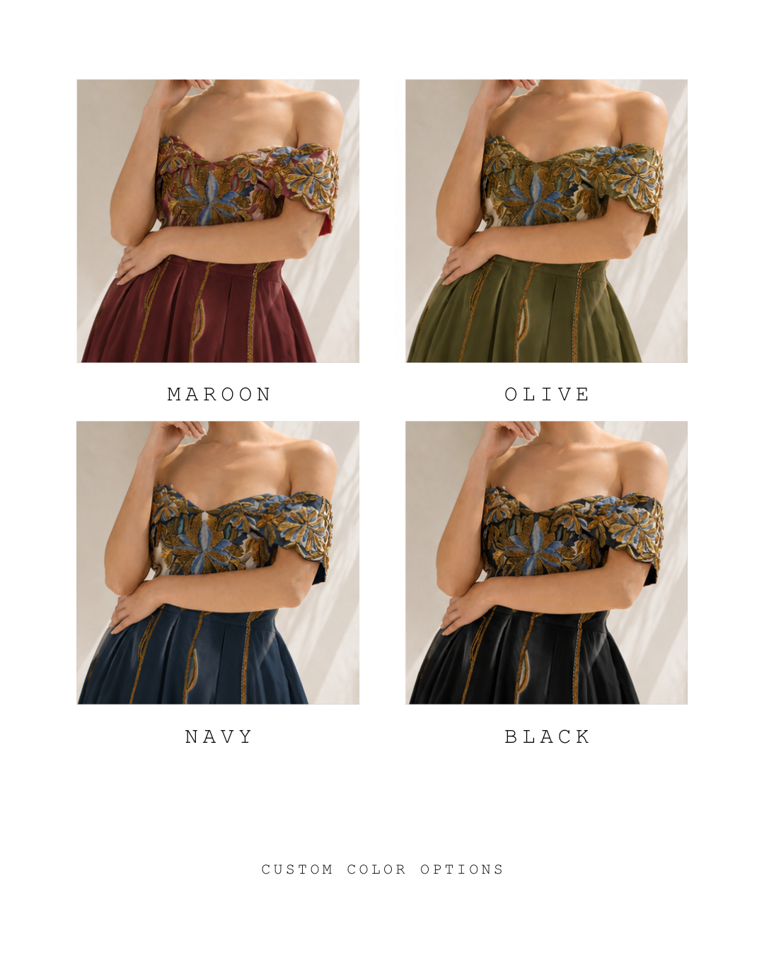 Fit & Flare Off-shoulder Embroidered Gown