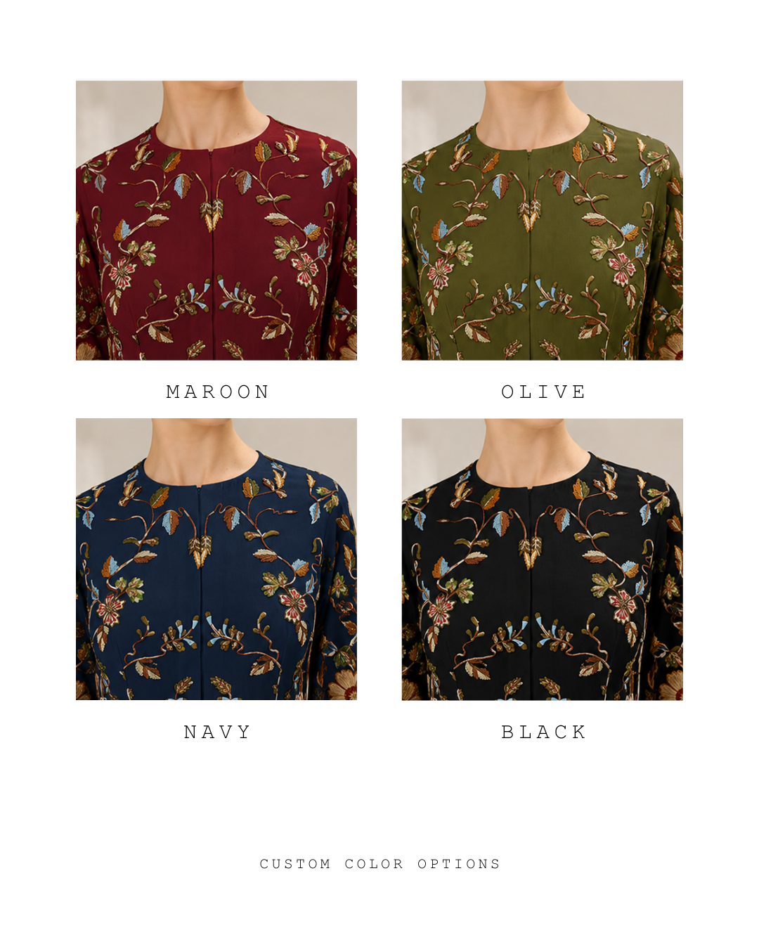 Front-opening Embroidered Jacket Gown