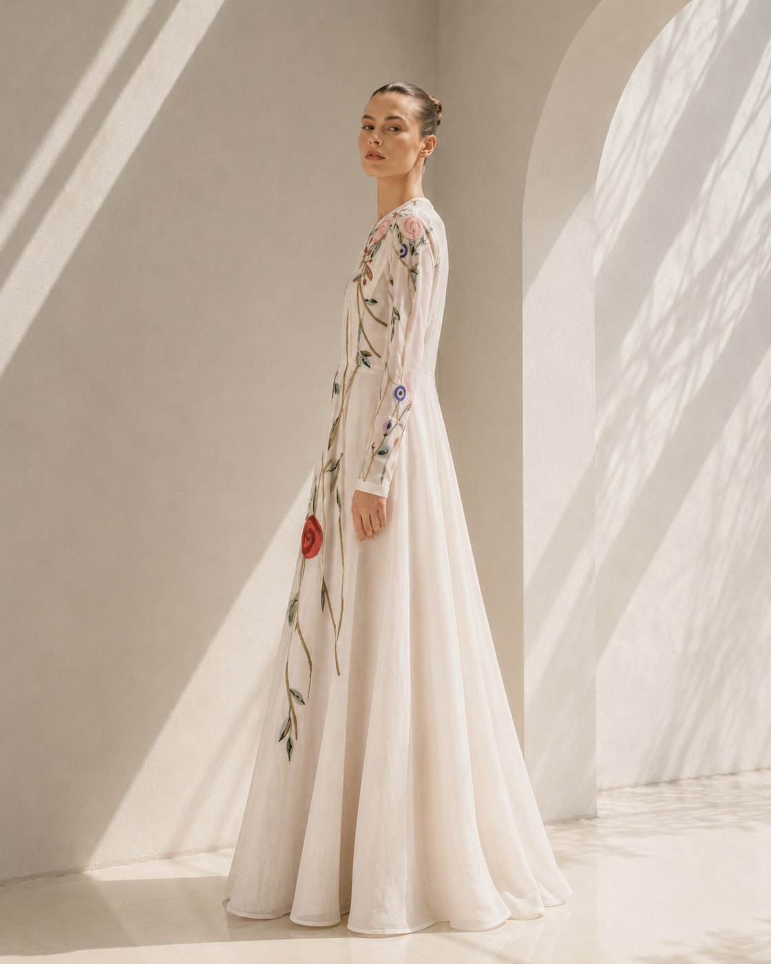 Floral Embroidered Gown