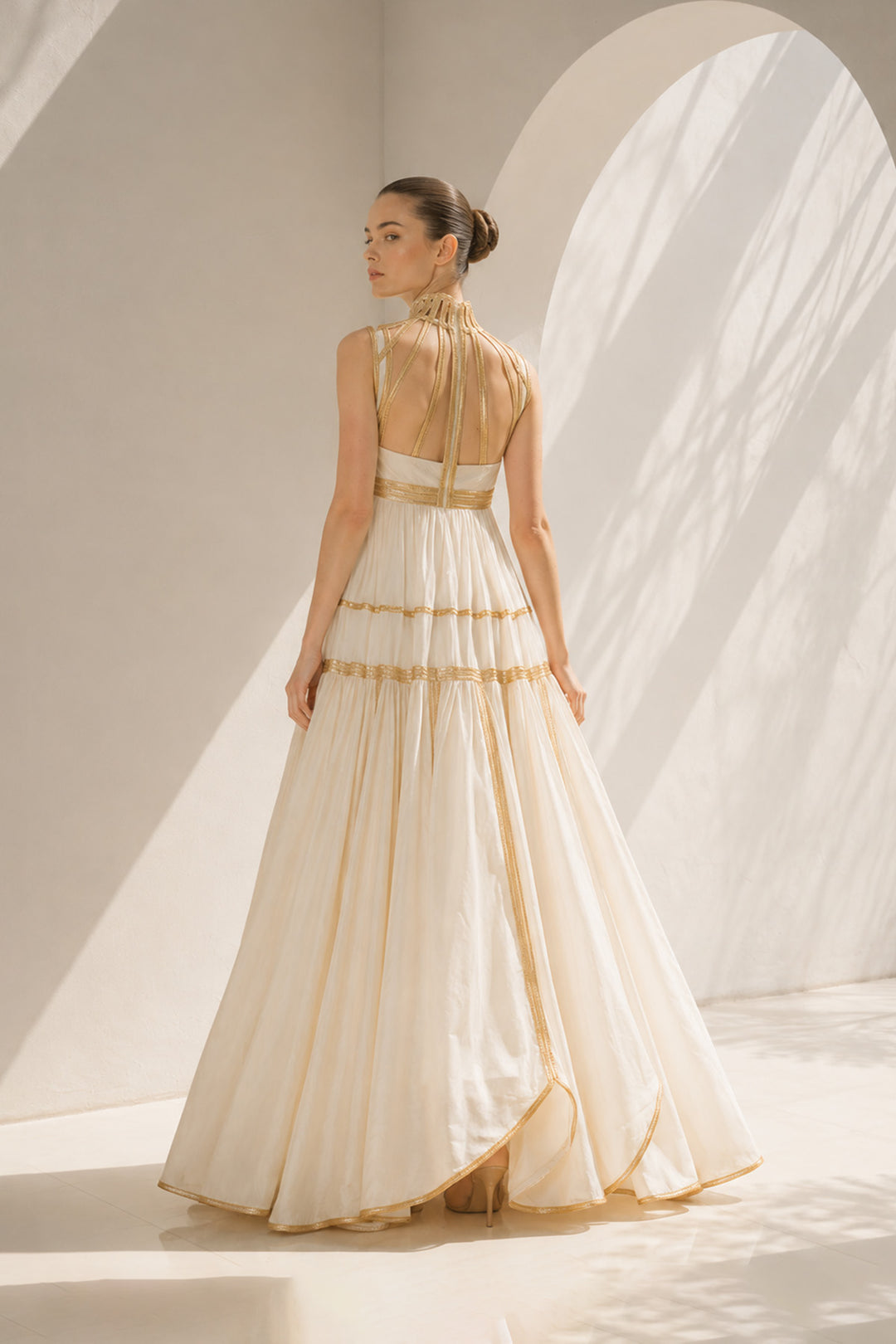Ivory Gown With Regal Corset Flair