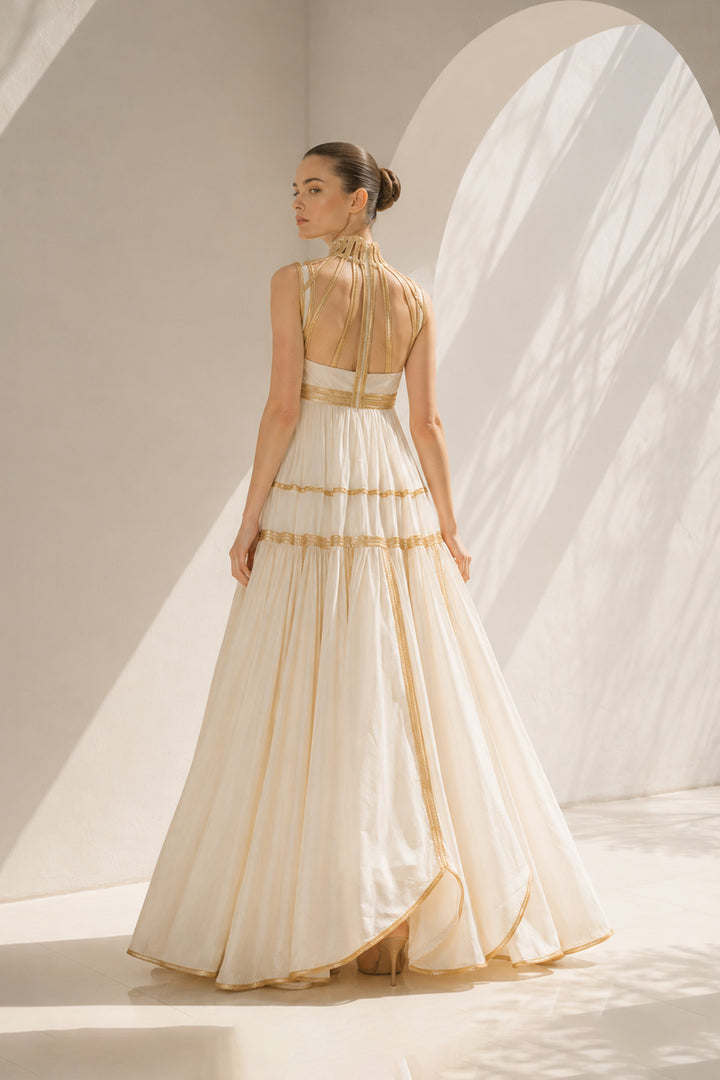 Ivory Gown With Regal Corset Flair