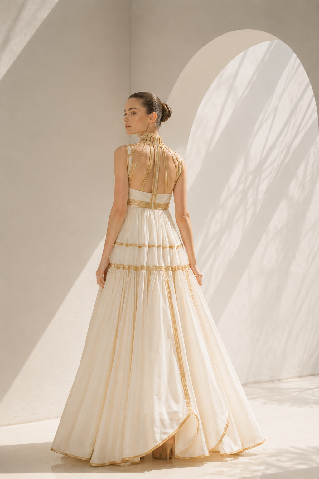 Ivory Gown With Regal Corset Flair