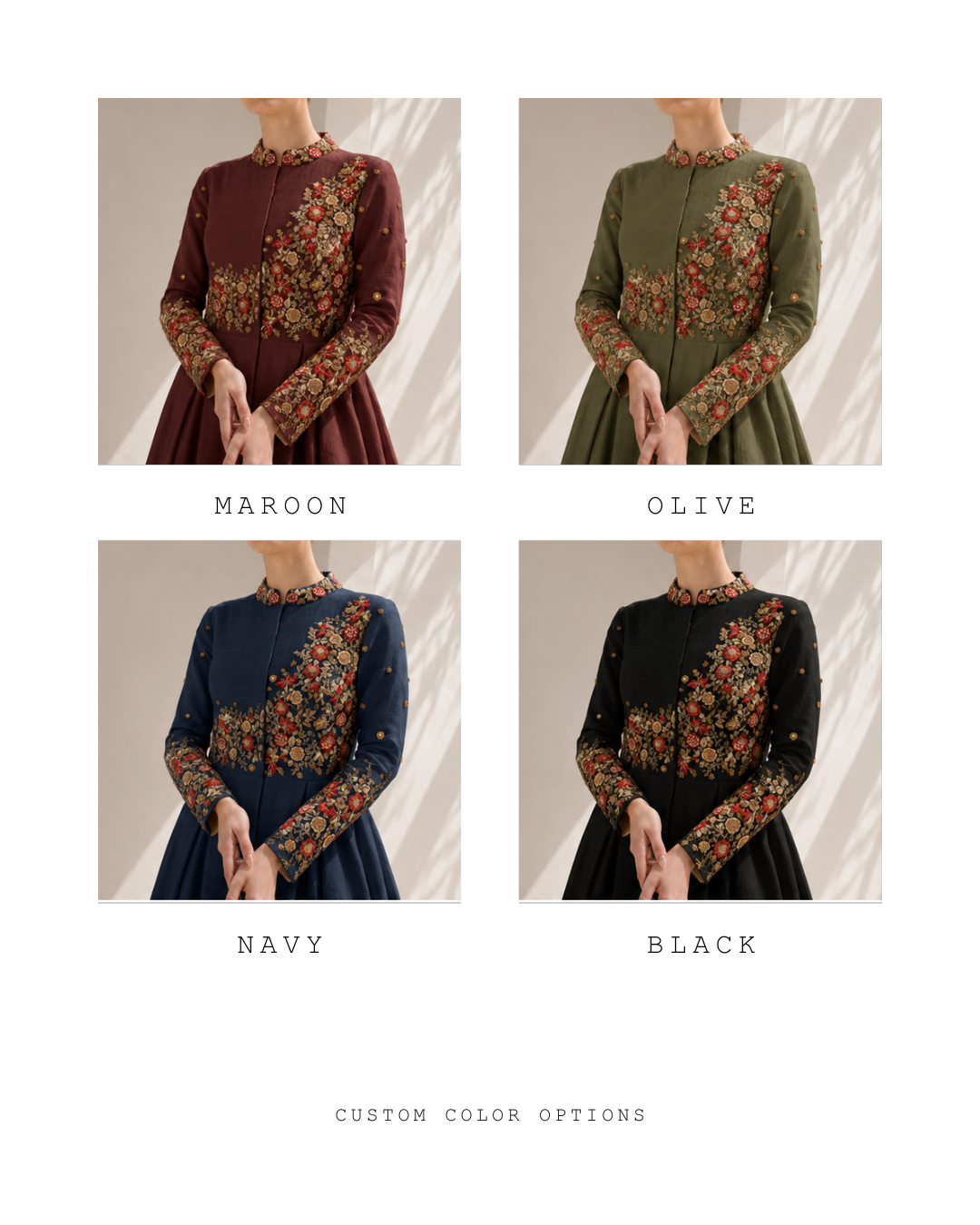 Front-Opening Embroidered Gown
