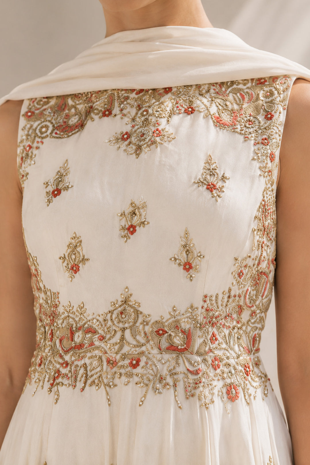 Floral Motifs Embroidered Anarkali