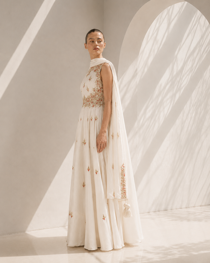 Floral Motifs Embroidered Anarkali