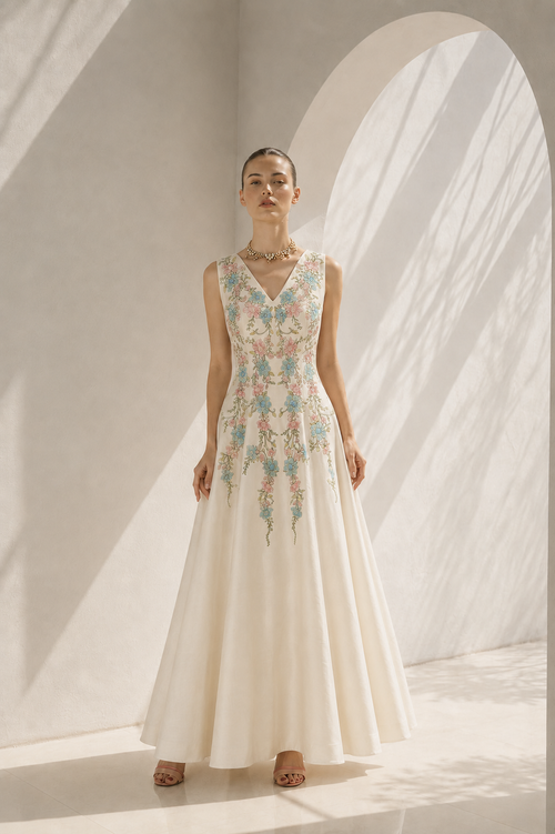 Floral Embroidered anarkali