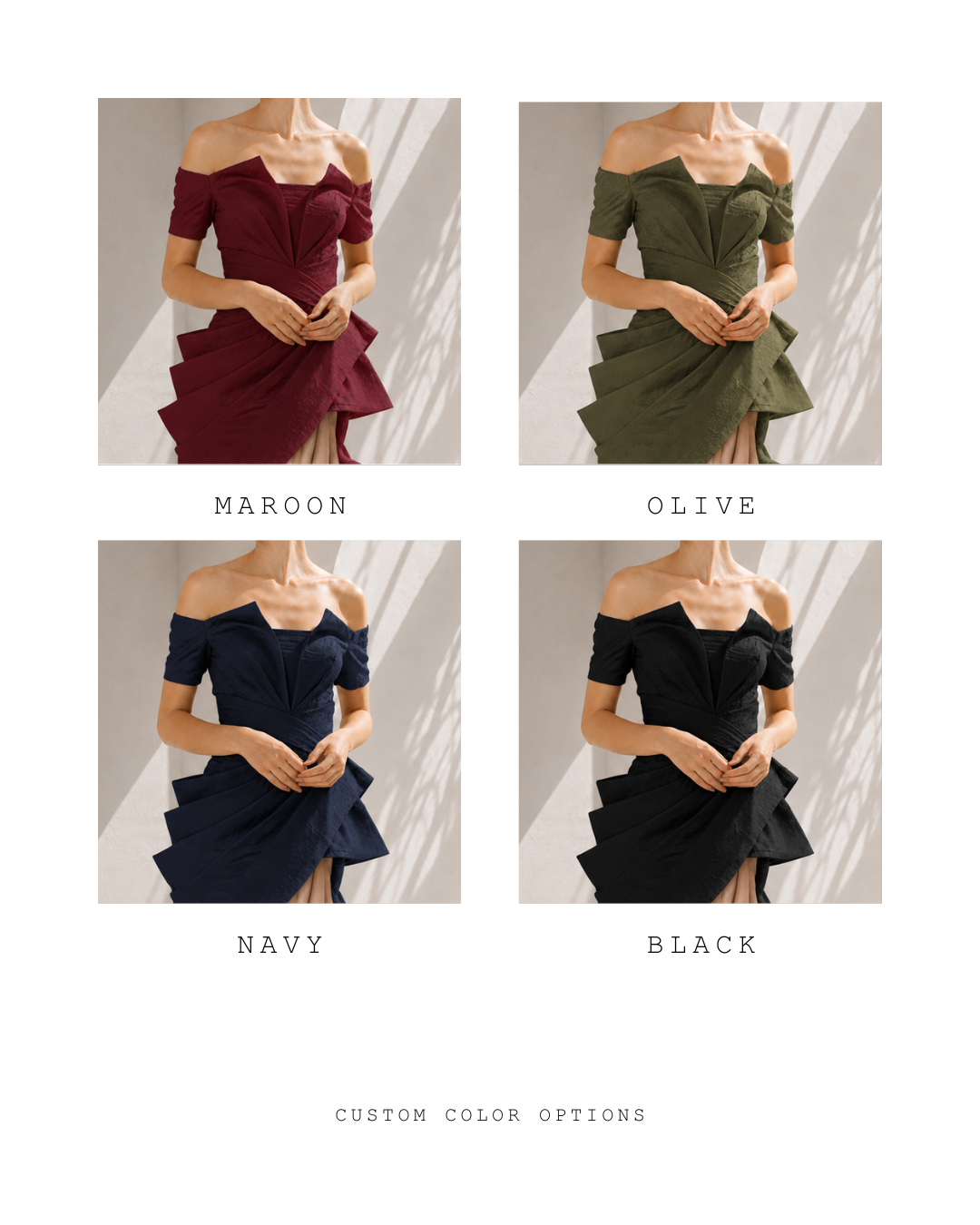 Surface Textured, Draped & Panelled Gown